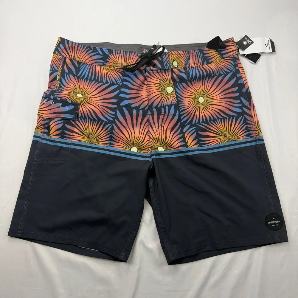 Rip Curl Board Shorts Mens 36 Black Floral Print Combined 2.0 03MMBO Stretch